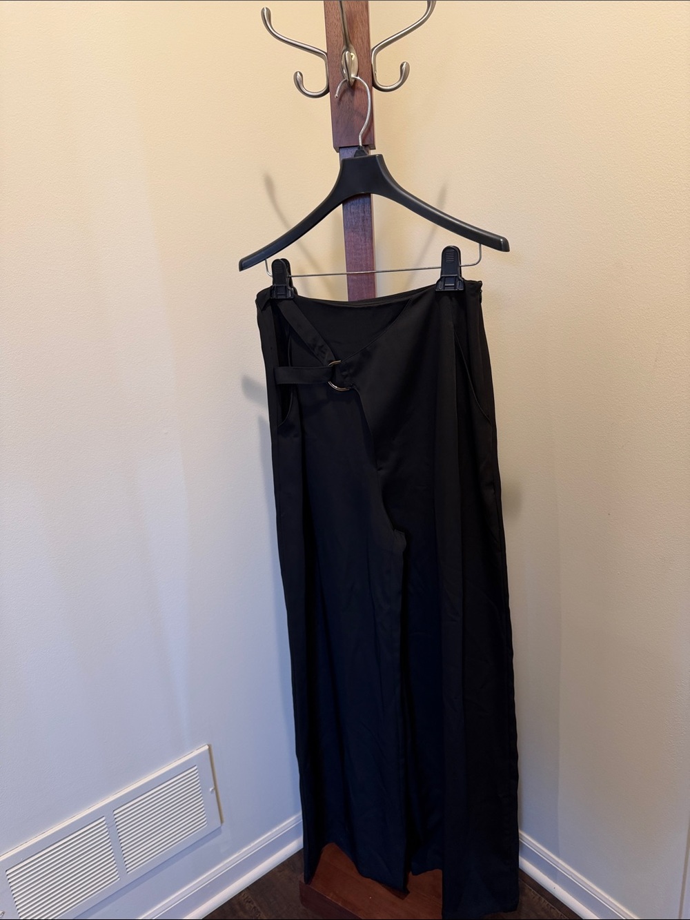 Asymmetrical buckle dress pants size small